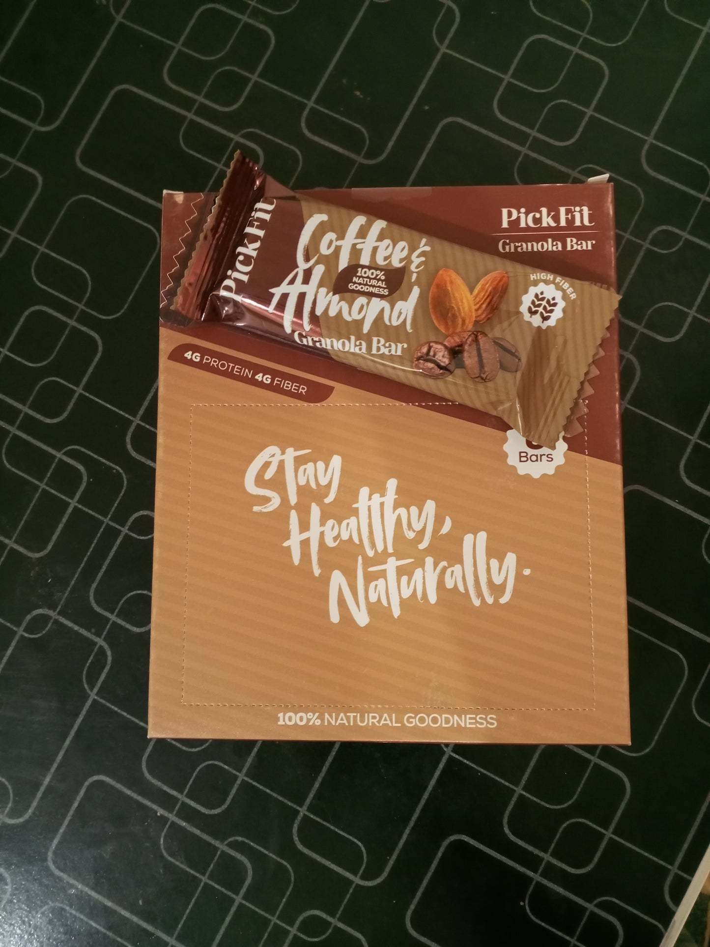 Coffee and Almond Granola Energy Bar