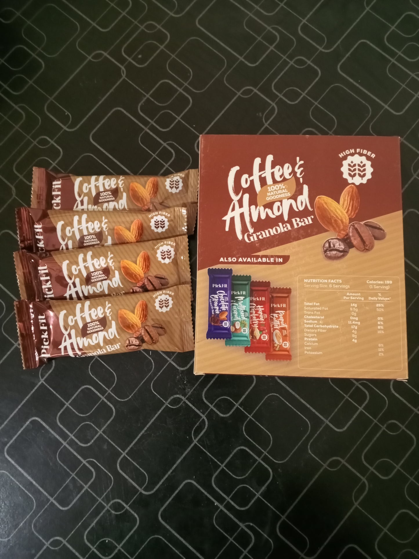 Coffee and Almond Granola Energy Bar